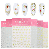 Nail Sticker - Metallic Star Moon